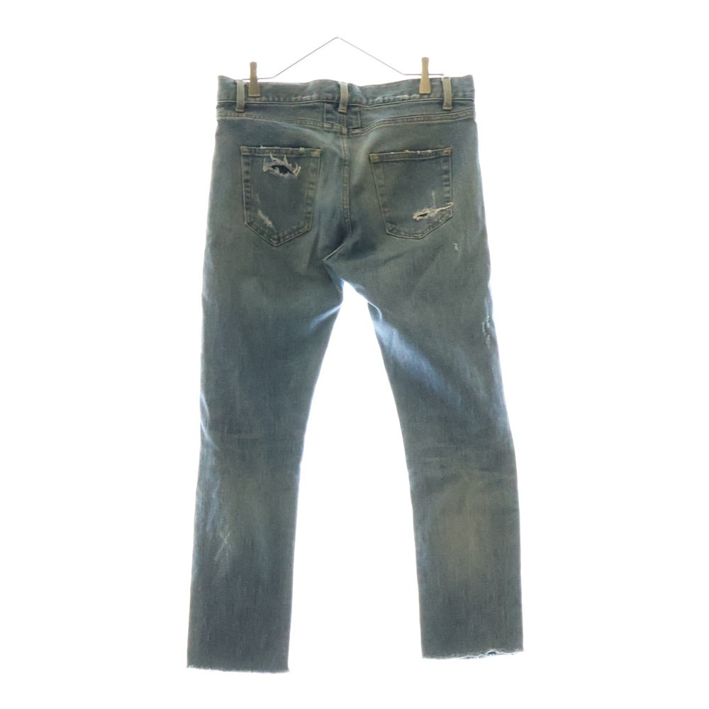 SAINT LAURENT PARIS(サンローランパリ) デストロイ クラッシュ スキニー デニム パンツ インディゴ 391659 Y915I