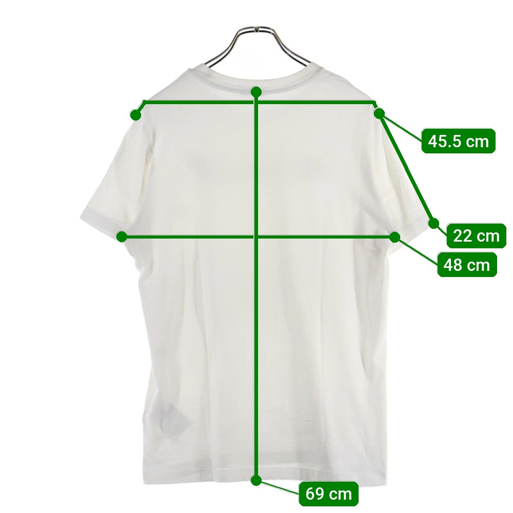 MONCLER(モンクレール) 23AW T-SHIRT フロッキープリント ロゴワッペン クルーネック 半袖Tシャツ ホワイト I20918C00047 8390T