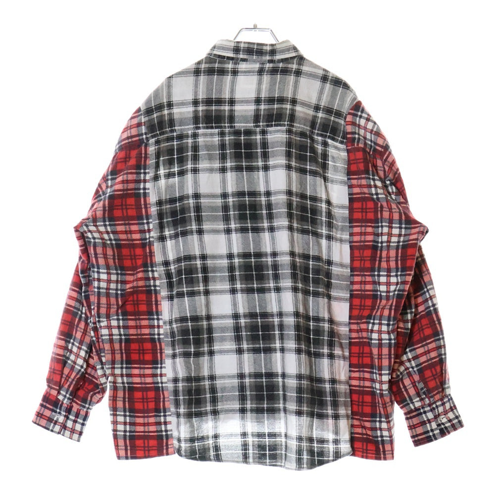 Rebuild by needles(リビルドバイニードルス) Flannnel Ribbon Wide Shirt 再構築 フランネル リメイク 長袖シャツ マルチ EJ265