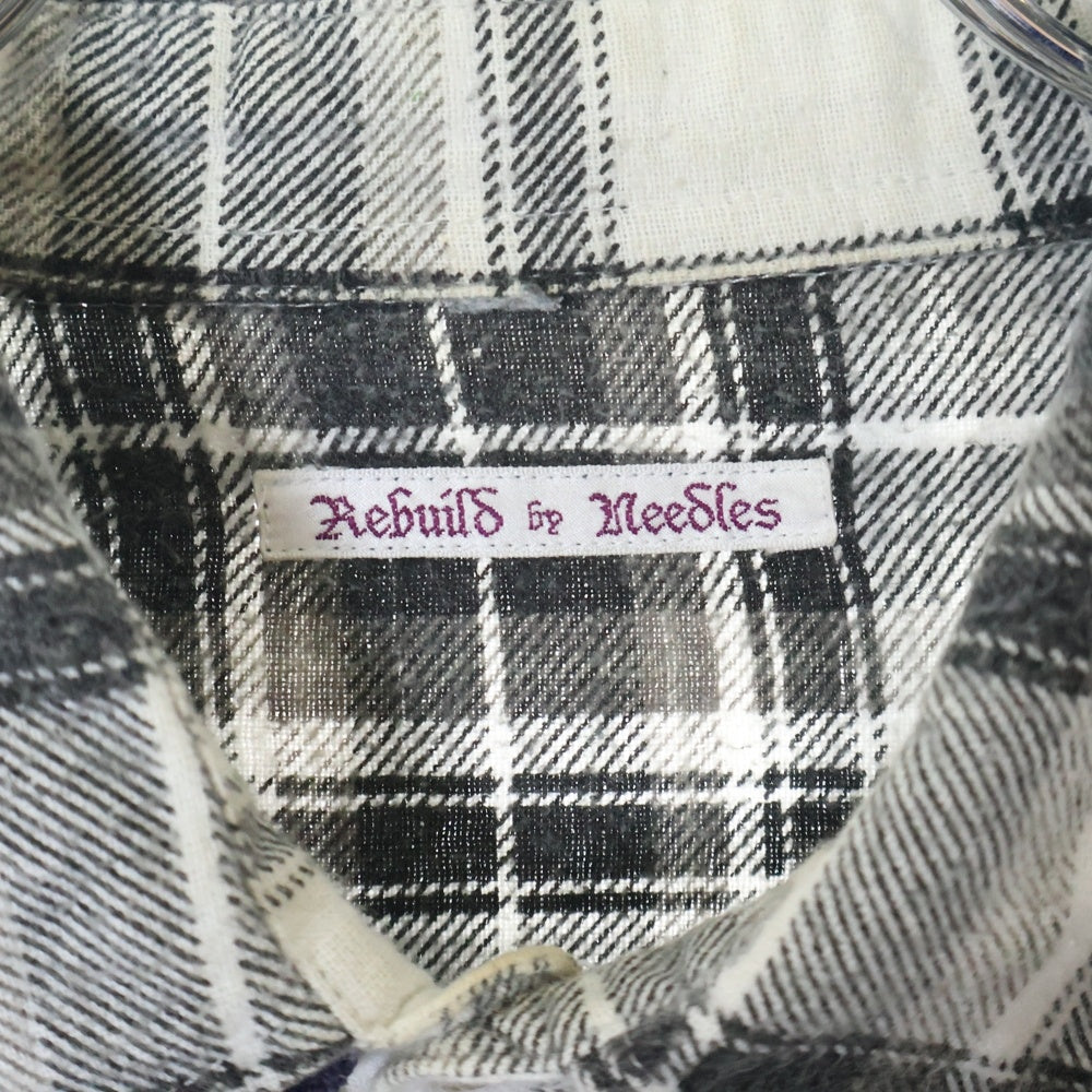 Rebuild by needles(リビルドバイニードルス) Flannnel Ribbon Wide Shirt 再構築 フランネル リメイク 長袖シャツ マルチ EJ265