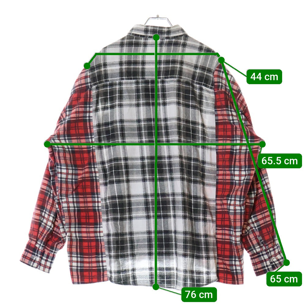 Rebuild by needles(リビルドバイニードルス) Flannnel Ribbon Wide Shirt 再構築 フランネル リメイク 長袖シャツ マルチ EJ265
