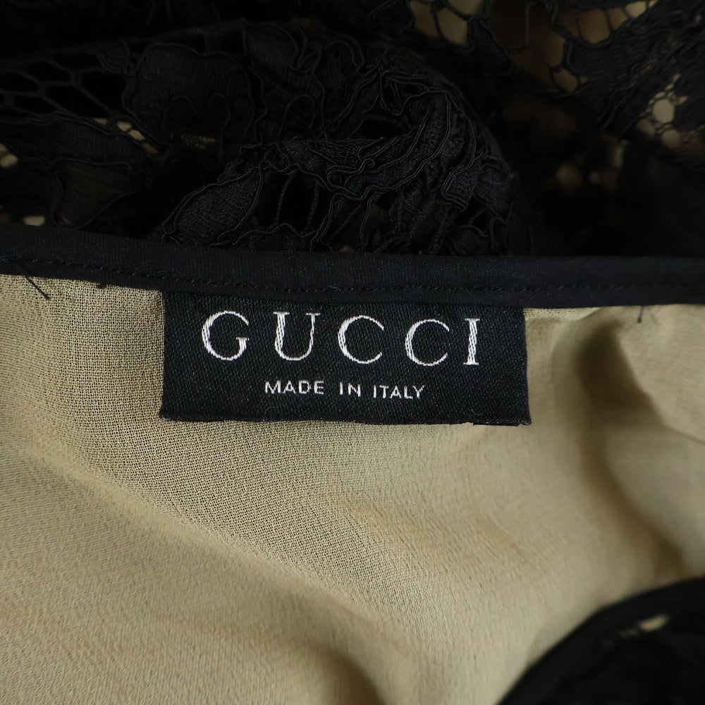 GUCCI(グッチ) フラワー総柄 レース スカート ブラック レディース