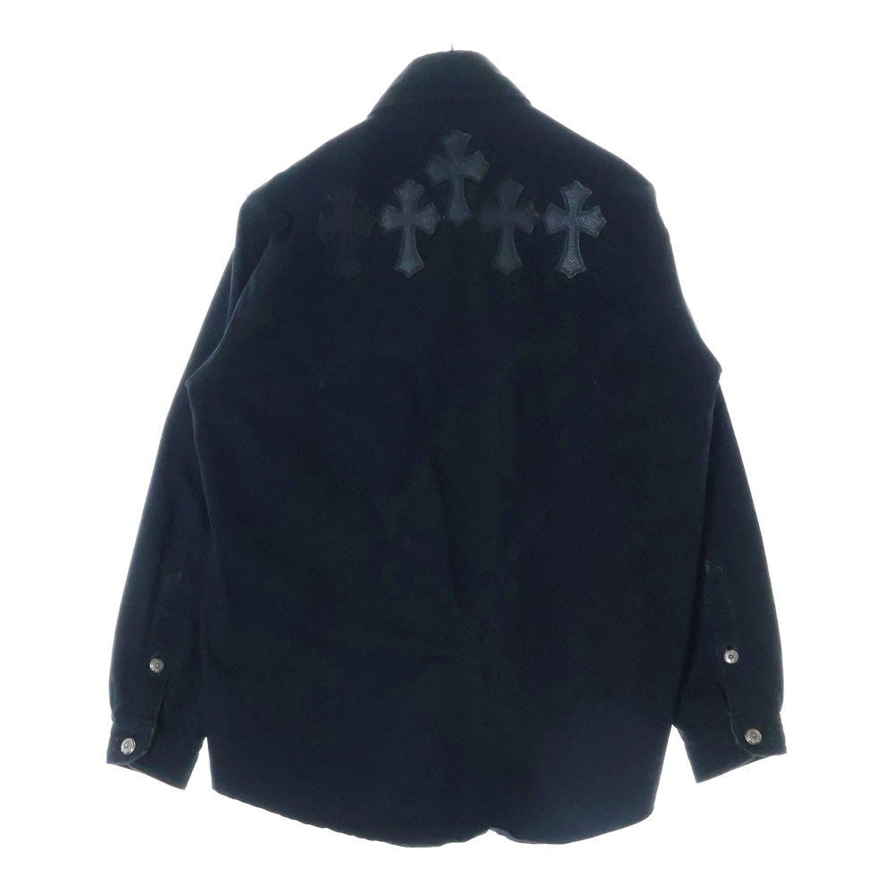 CHROME HEARTS(クロムハーツ) OLD オールド クロスパッチ バック フレアニー ウエスタン デニム シャツジャケット ブラック