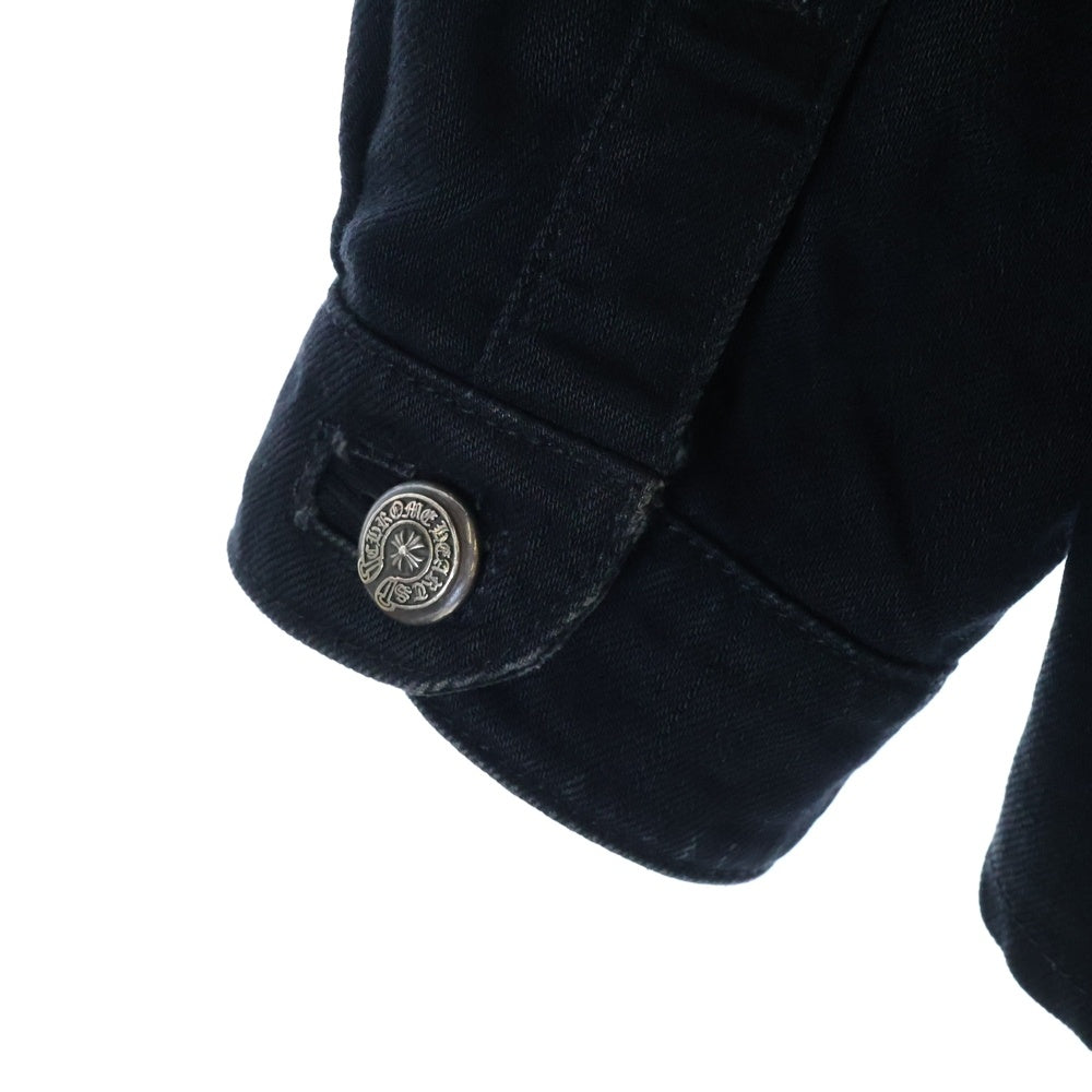 CHROME HEARTS(クロムハーツ) OLD オールド クロスパッチ バック フレアニー ウエスタン デニム シャツジャケット ブラック