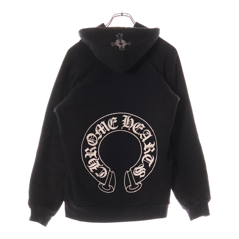CHROME HEARTS(クロムハーツ) OLD Horseshoe Hoodie オールドモデル 裏地サーマル バックホースシュー プリント プルオーバーパーカー フーディ ブラック