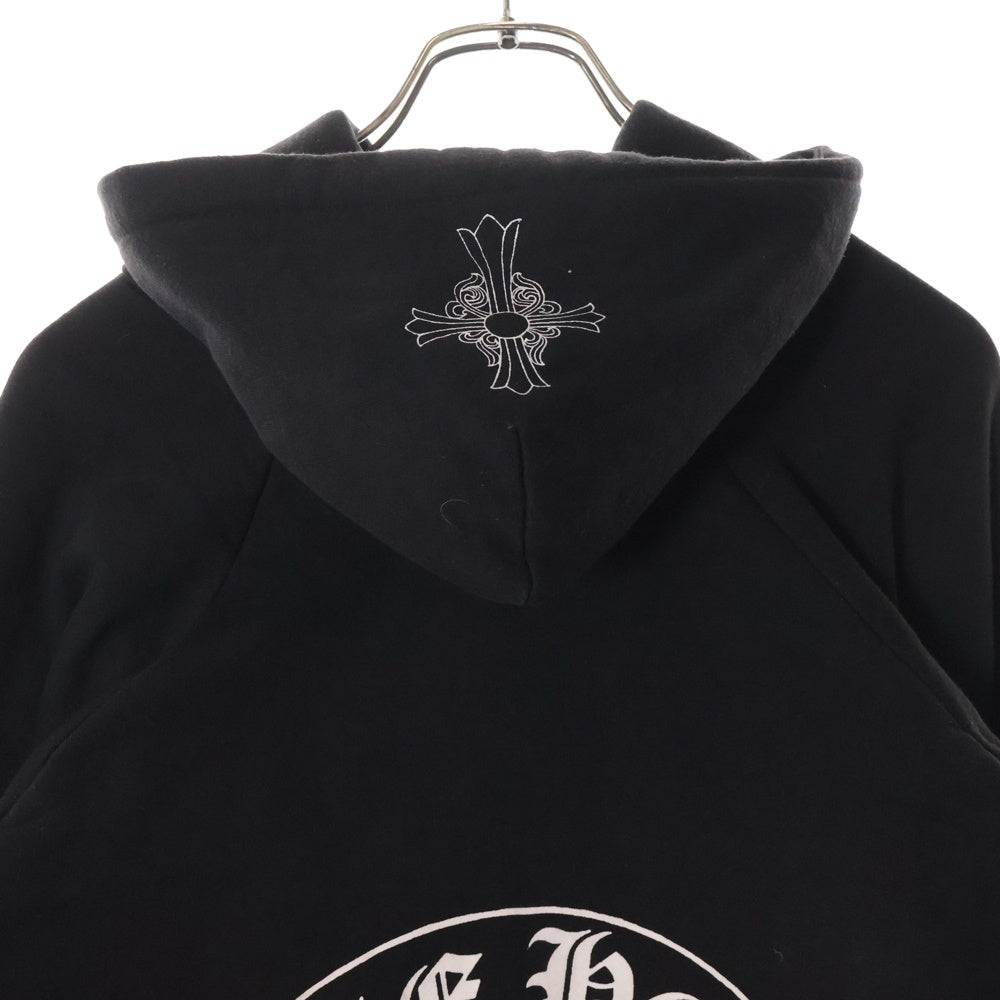 CHROME HEARTS(クロムハーツ) OLD Horseshoe Hoodie オールドモデル 裏地サーマル バックホースシュー プリント プルオーバーパーカー フーディ ブラック