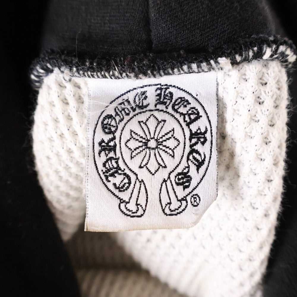 CHROME HEARTS(クロムハーツ) OLD Horseshoe Hoodie オールドモデル 裏地サーマル バックホースシュー プリント プルオーバーパーカー フーディ ブラック