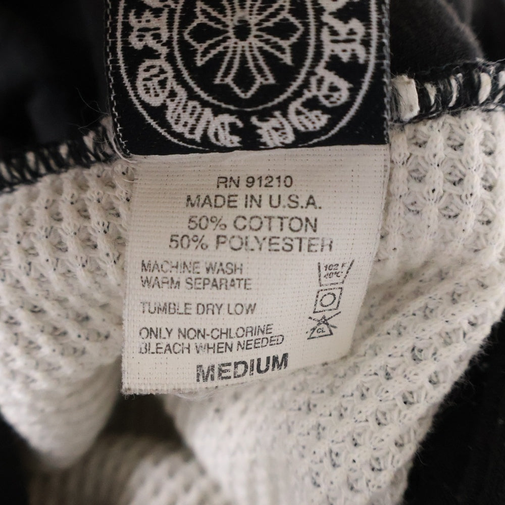 CHROME HEARTS(クロムハーツ) OLD Horseshoe Hoodie オールドモデル 裏地サーマル バックホースシュー プリント プルオーバーパーカー フーディ ブラック