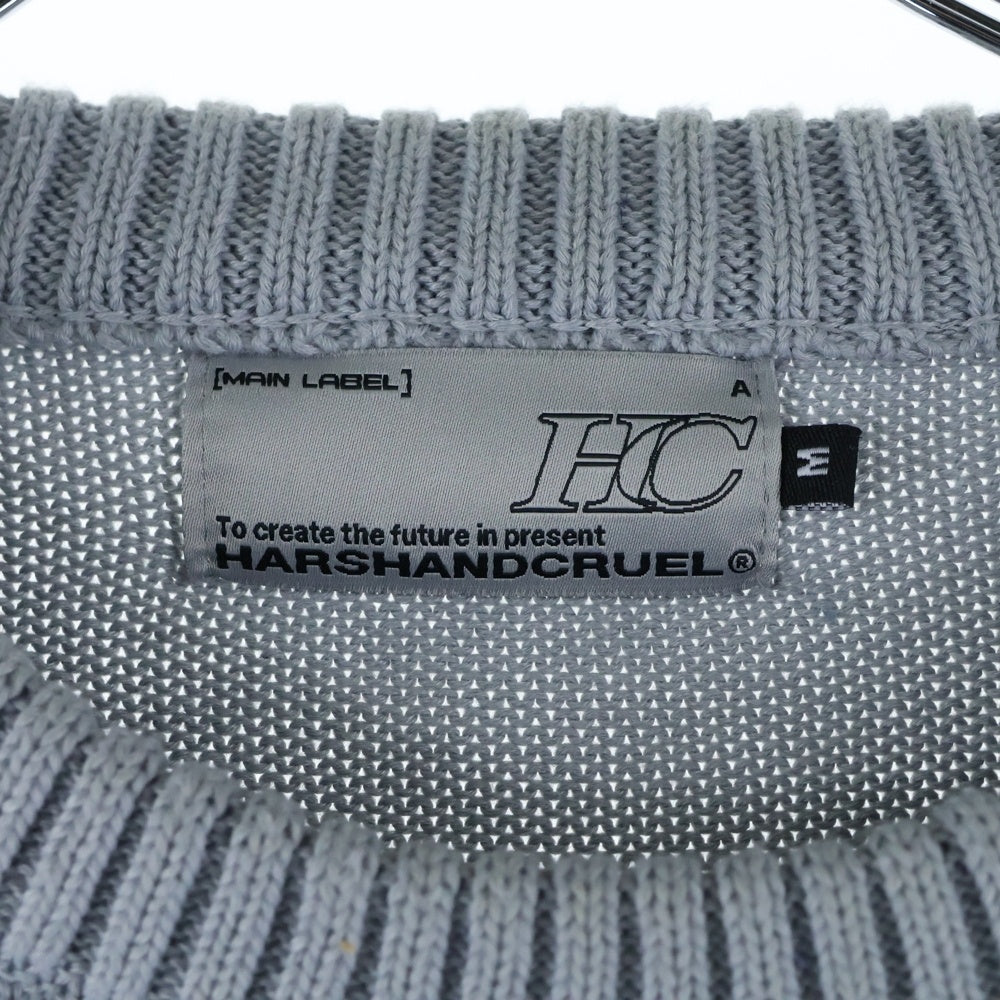 HARSH AND CRUEL(ハーシュアンドクルーエル) クルーネックニットセーター グレー