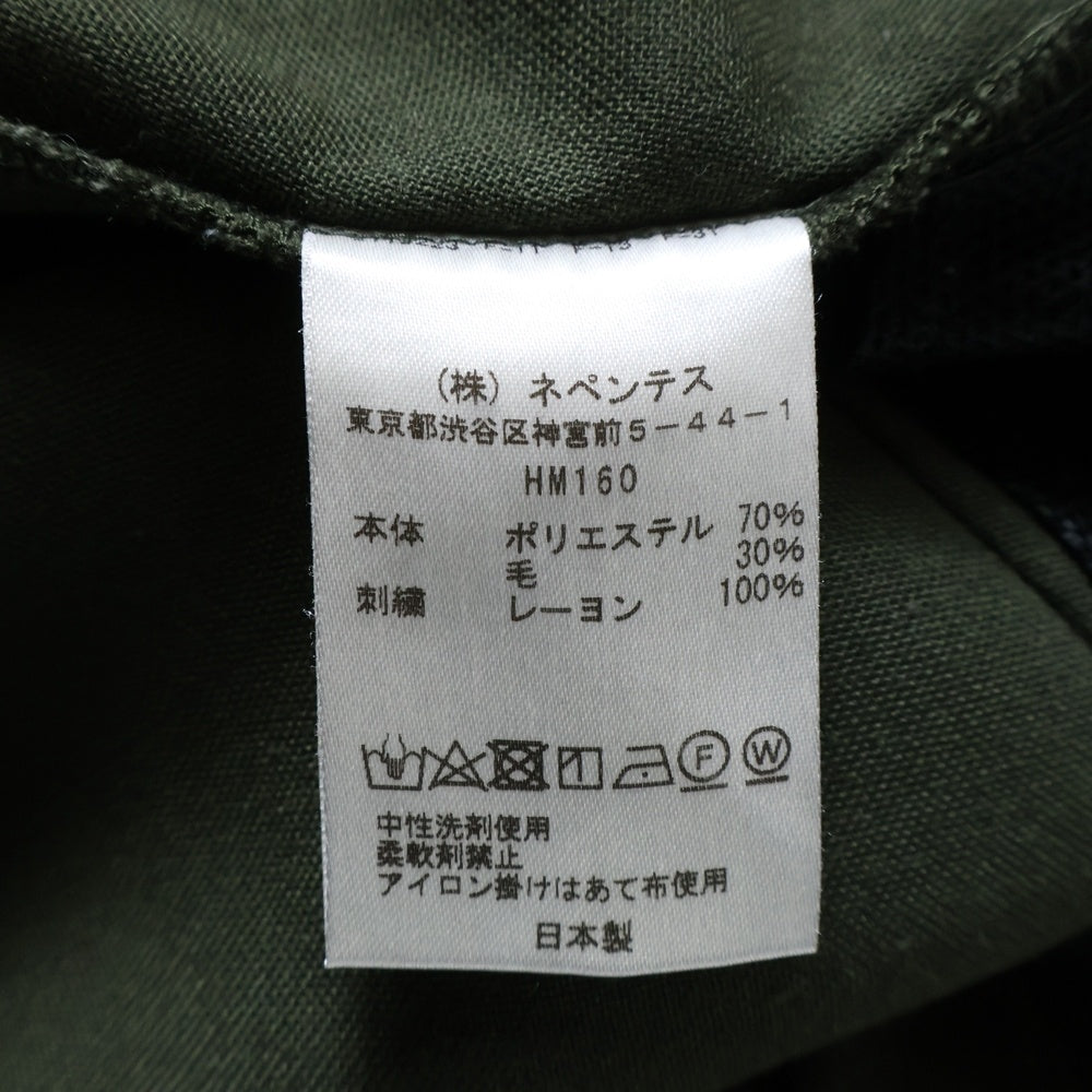 Needles(ニードルス) W.U. Boot-Cut Pant ロゴ刺繍 ブーツカットパンツ カーキ HM160