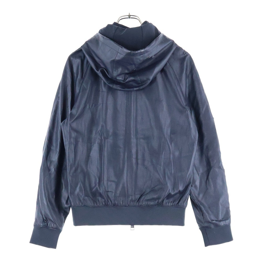 Armani Exchange(アルマーニ エクスチェンジ) ジップアップフーディー レザージャケット ネイビー 3GZB03 ZNAAZ