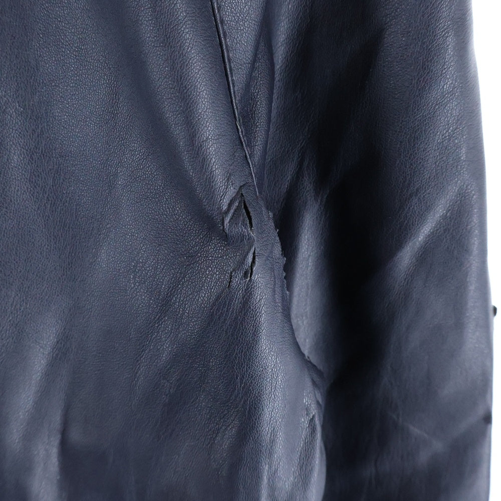 Armani Exchange(アルマーニ エクスチェンジ) ジップアップフーディー レザージャケット ネイビー 3GZB03 ZNAAZ