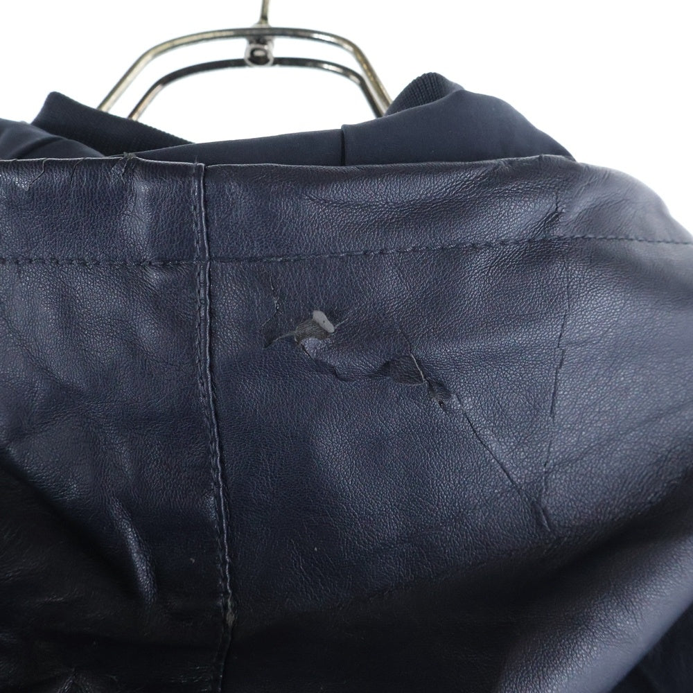 Armani Exchange(アルマーニ エクスチェンジ) ジップアップフーディー レザージャケット ネイビー 3GZB03 ZNAAZ