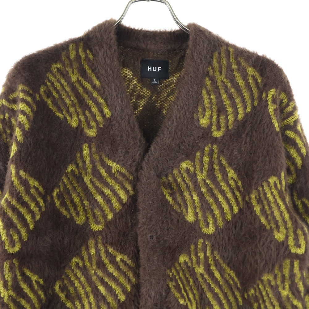 HUF(ハフ) FUCK IT L/S OVERSIZED セーター オーバーサイズ セーター ニットカーディガン ブラウン WKN0041