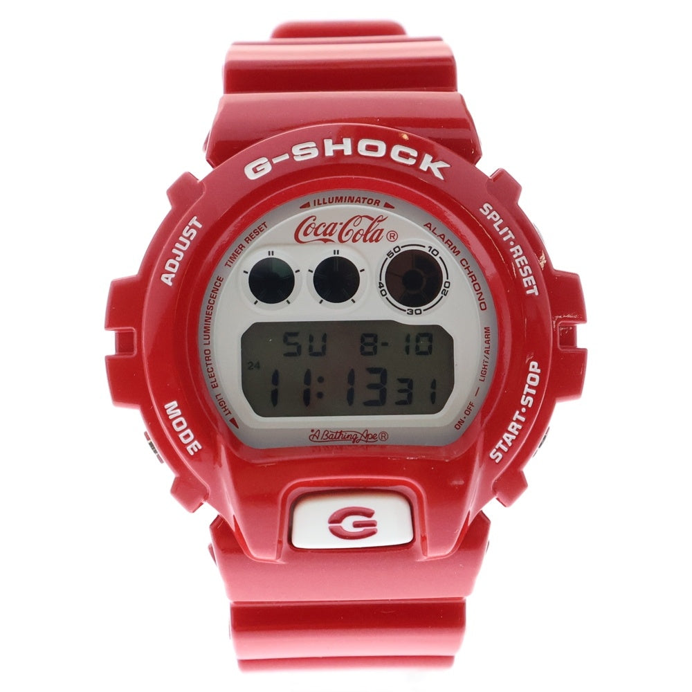 A BATHING APE(アベイシングエイプ) ×CASIO G-SHOCK×COCA-COLA ×カシオ ジーショック×コカ・コーラ デジタルウォッチ 腕時計 レッド DW-6900FS