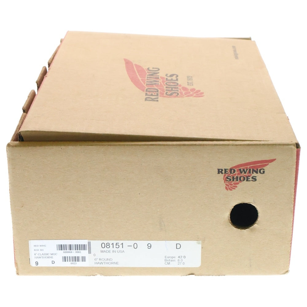 RED WING(レッド ウイング) Classic Work 6inch Round toe クラシックワーク6インチラウンドトゥ ホーソーンミュールスキナーラフアウト US9/27m ブラウン 8151