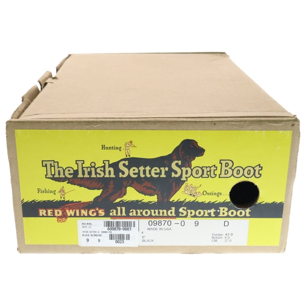 RED WING(レッド ウイング) 6inch ROUND TOE IRISH SETTER 6インチ ラウンドトゥアイリッシュ セッター 革靴 レザーシューズ US9/27cm ブラック 9870
