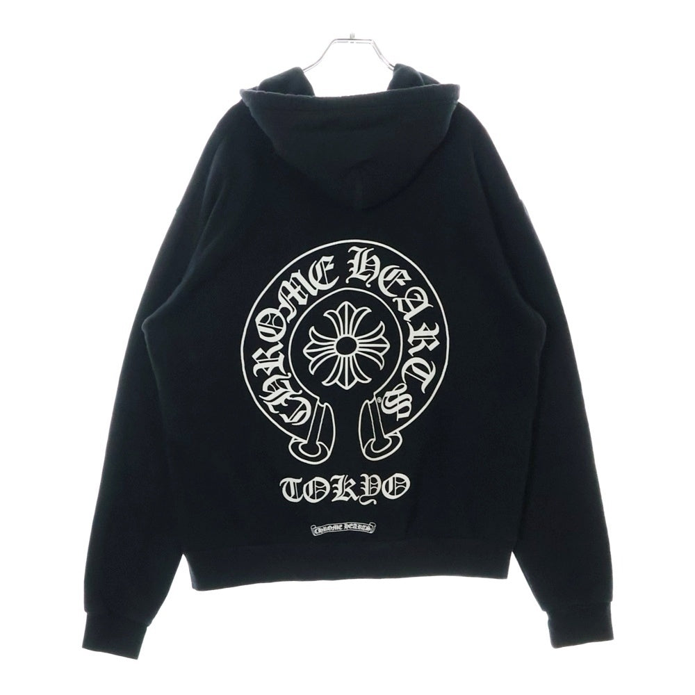 CHROME HEARTS(クロムハーツ) SWTSHRT HD PLVR 東京限定バックホースシュープリント プルオーバーパーカー ブラック