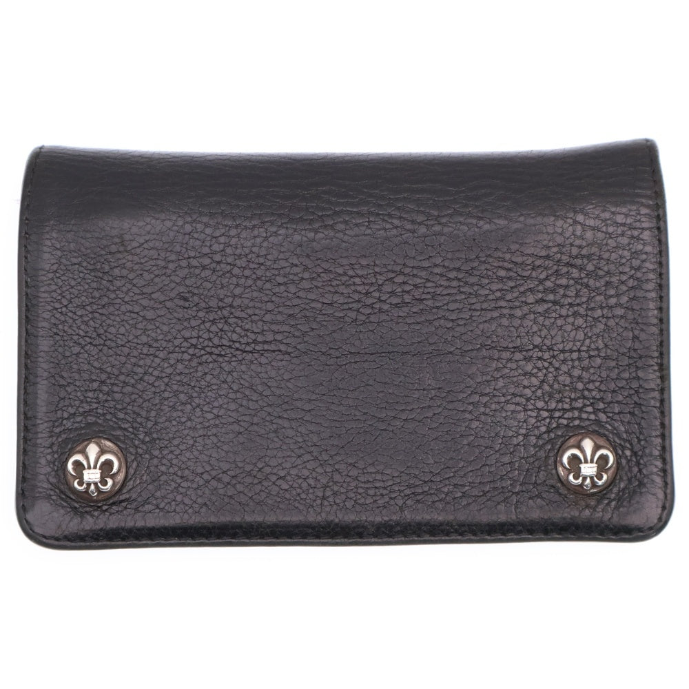 CHROME HEARTS(クロムハーツ) 1ZIP 1ジップ フレアボールボタン レザーウォレット 財布 ブラック