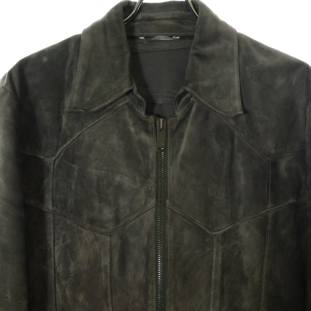 GUCCI(グッチ) 04SS East west smoke トムフォード期 ジップアップ レザージャケット ブラウン