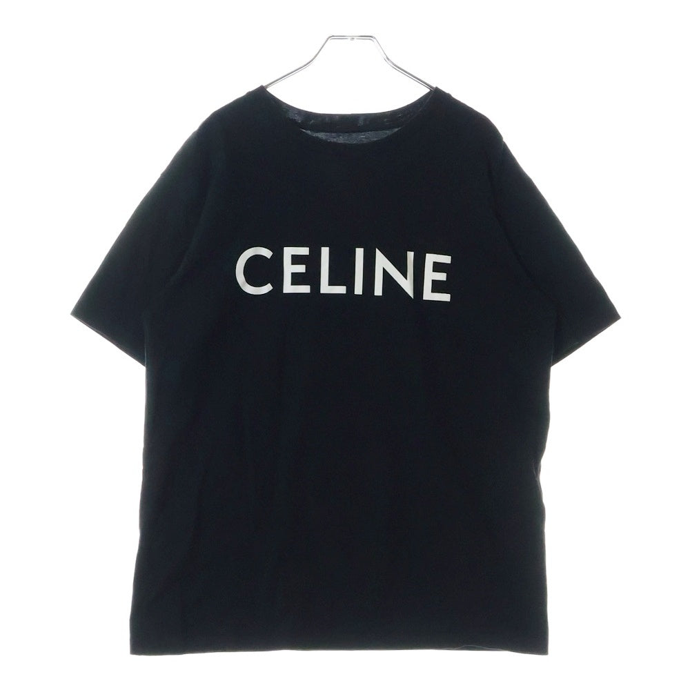 CELINE(セリーヌ) LOOSE FIT TEE ロゴプリント ルーズフィット クルーネック 半袖Tシャツ カットソー ブラック 2X681671Q