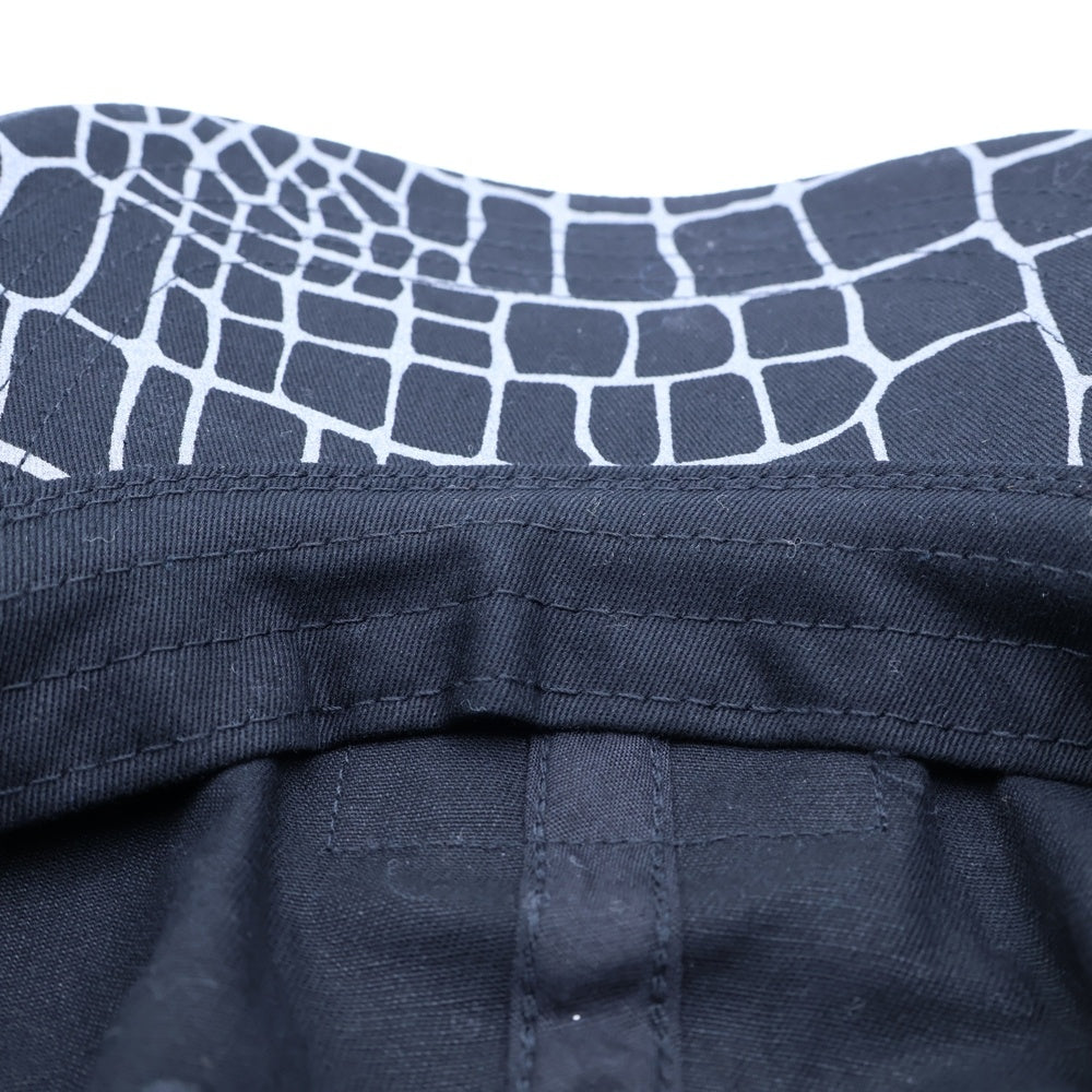 CALEE(キャリー) OverLand オーバーランド ロゴ刺繍 グラフィック 総柄 プリント キャップ 帽子 ブラック