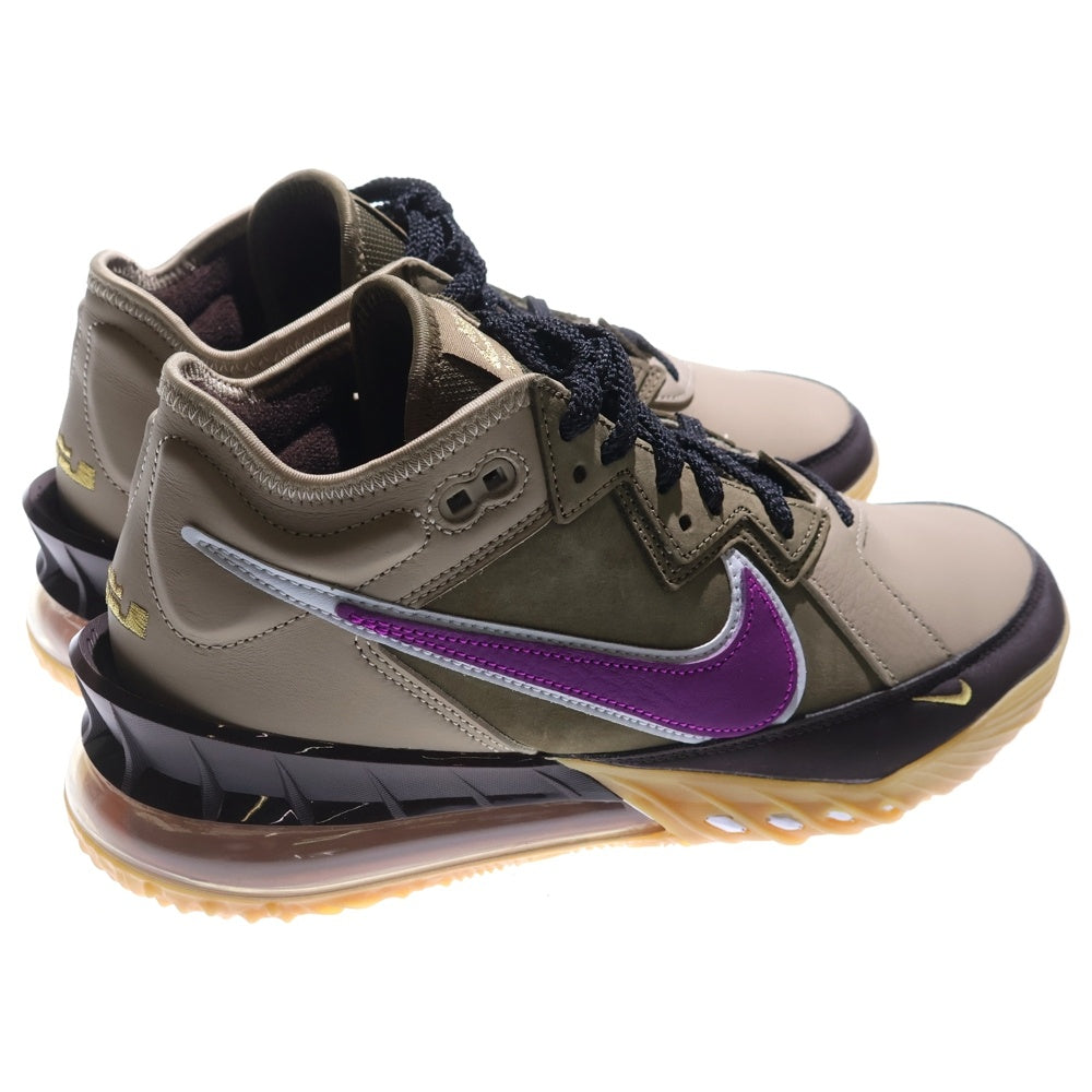 NIKE(ナイキ) ×atmos LEBRON 18 LOW NRG Viotech アトモス レブロン18 ロー バイオテック ローカットスニーカー シューズ ブラウン U9.5/27.5cm CW3153-200