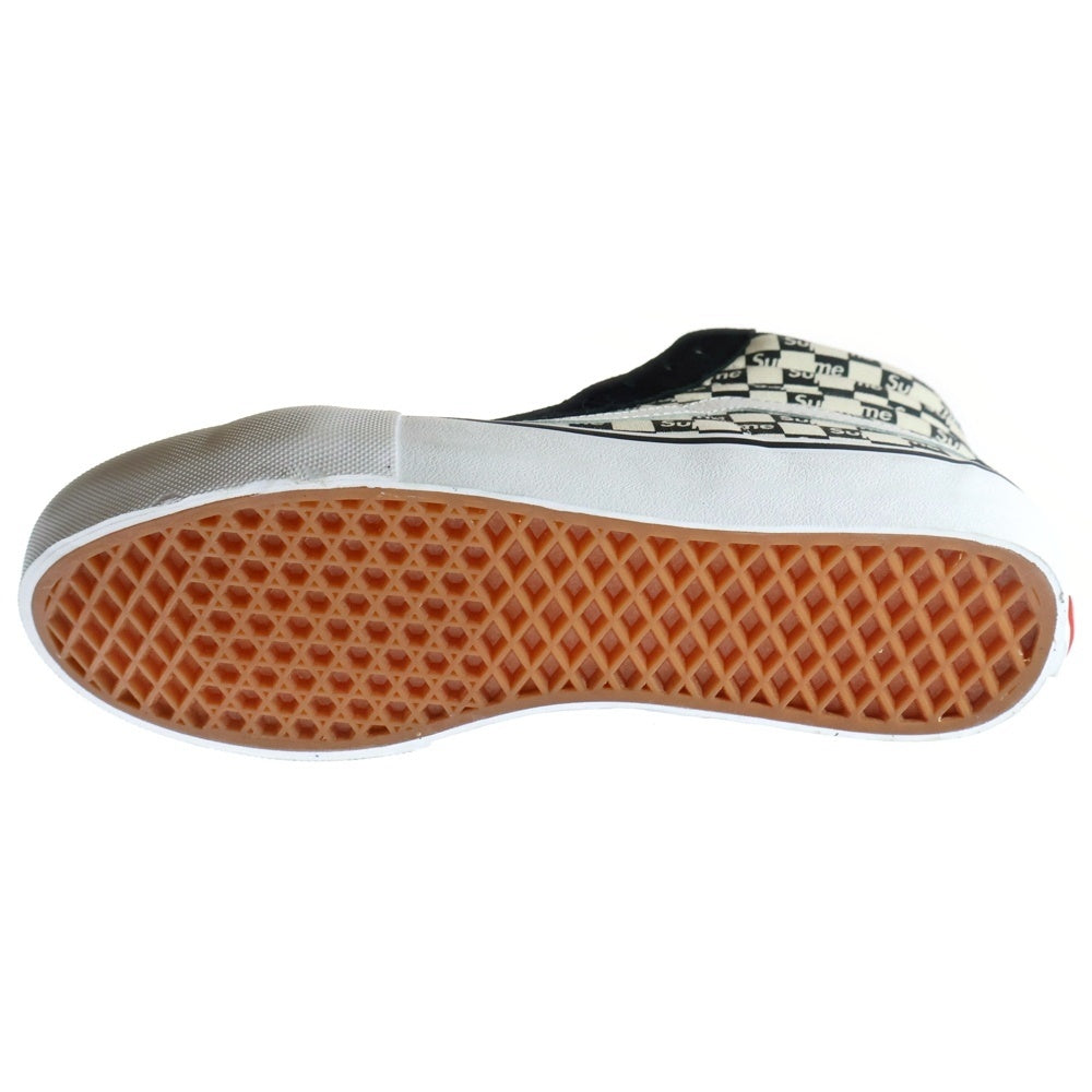 SUPREME(シュプリーム) 16AW ×VANS Checker Logo Sk8-Hi Reissue Pr バンズ チェッカー ロゴ スケートハイ リイシュー ハイカットスニーカー ブラック/ホワイト US10/28cm VN0A38Z3JLW
