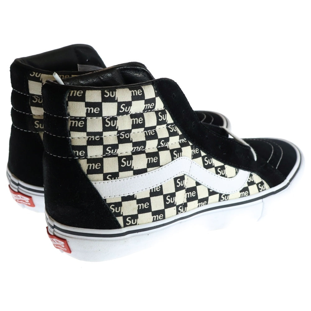 SUPREME(シュプリーム) 16AW ×VANS Checker Logo Sk8-Hi Reissue Pr バンズ チェッカー ロゴ スケートハイ リイシュー ハイカットスニーカー ブラック/ホワイト US10/28cm VN0A38Z3JLW