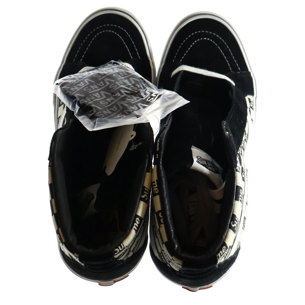 SUPREME(シュプリーム) 16AW ×VANS Checker Logo Sk8-Hi Reissue Pr バンズ チェッカー ロゴ スケートハイ リイシュー ハイカットスニーカー ブラック/ホワイト US10/28cm VN0A38Z3JLW