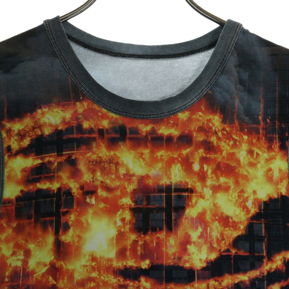 DIESEL(ディーゼル) T-BISCOUP ファイアープリント タンクトップ ノースリーブTシャツ グレー A13765 0AMAB