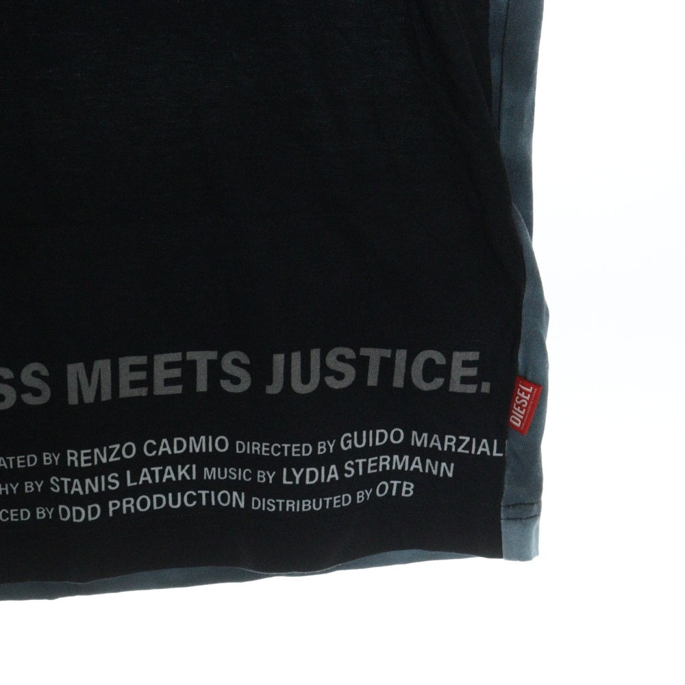 DIESEL(ディーゼル) T-BISCOUP ファイアープリント タンクトップ ノースリーブTシャツ グレー A13765 0AMAB