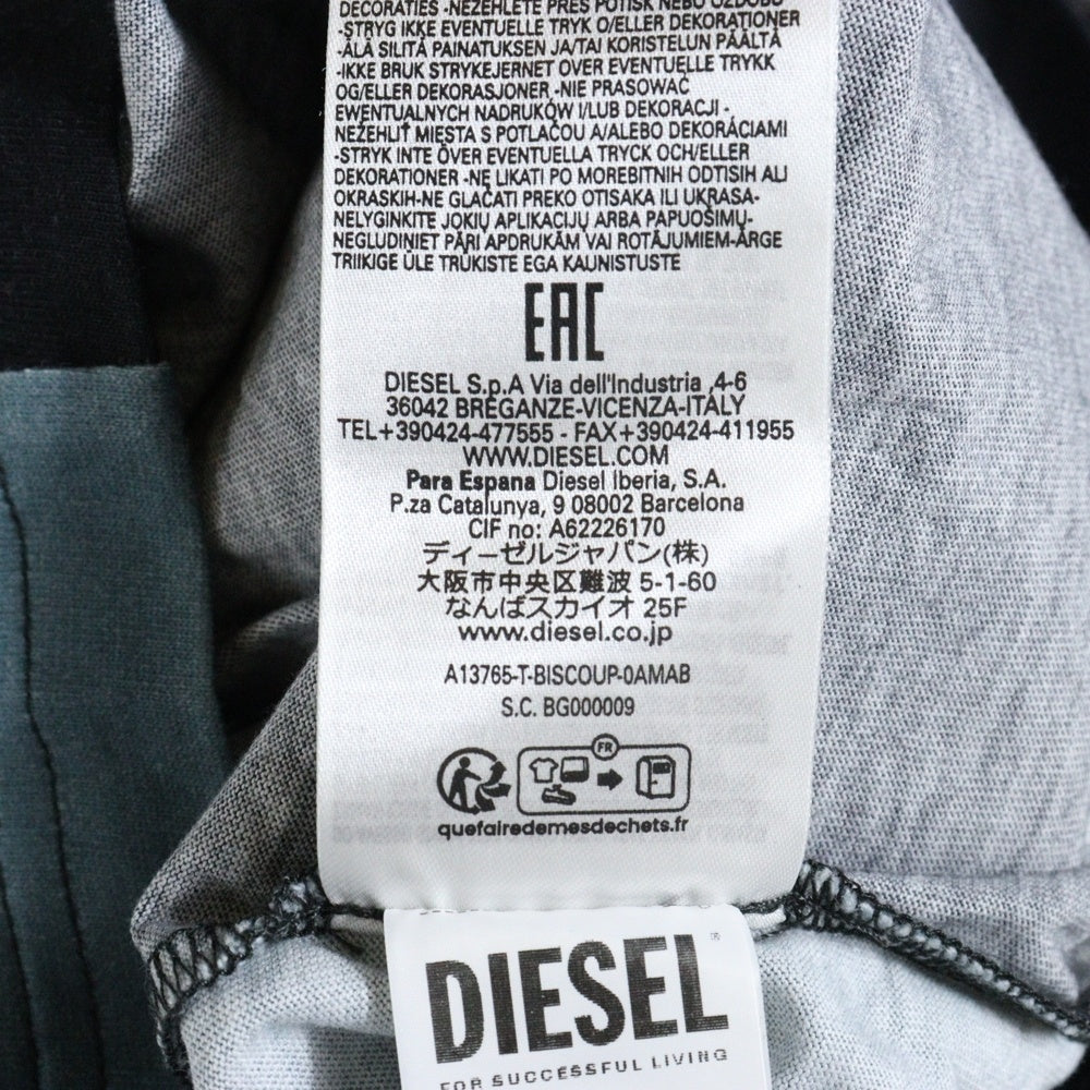 DIESEL(ディーゼル) T-BISCOUP ファイアープリント タンクトップ ノースリーブTシャツ グレー A13765 0AMAB