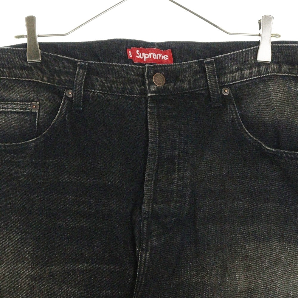 SUPREME(シュプリーム) Distressed Loose Fit Selvedge Jean ディストレス ルース フィット セルビッジ ジーンズ ウォッシュド ブラック