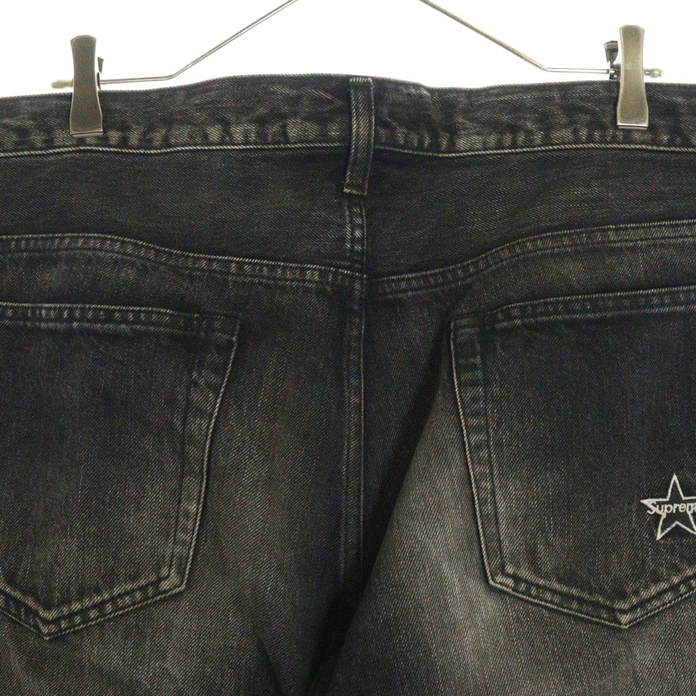 SUPREME(シュプリーム) Distressed Loose Fit Selvedge Jean ディストレス ルース フィット セルビッジ ジーンズ ウォッシュド ブラック
