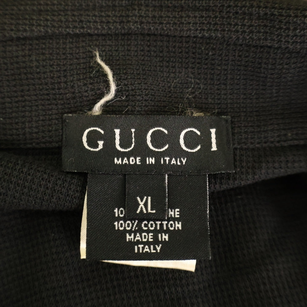 GUCCI(グッチ) コットン スキッパー 半袖ポロシャツ ブラック