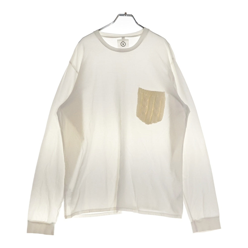 VISVIM(ヴィスヴィム) ニットポケット付き クルーネック 長袖Tシャツ ホワイト