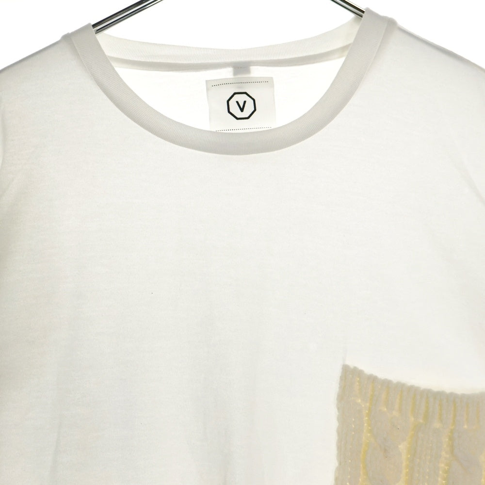 VISVIM(ヴィスヴィム) ニットポケット付き クルーネック 長袖Tシャツ ホワイト