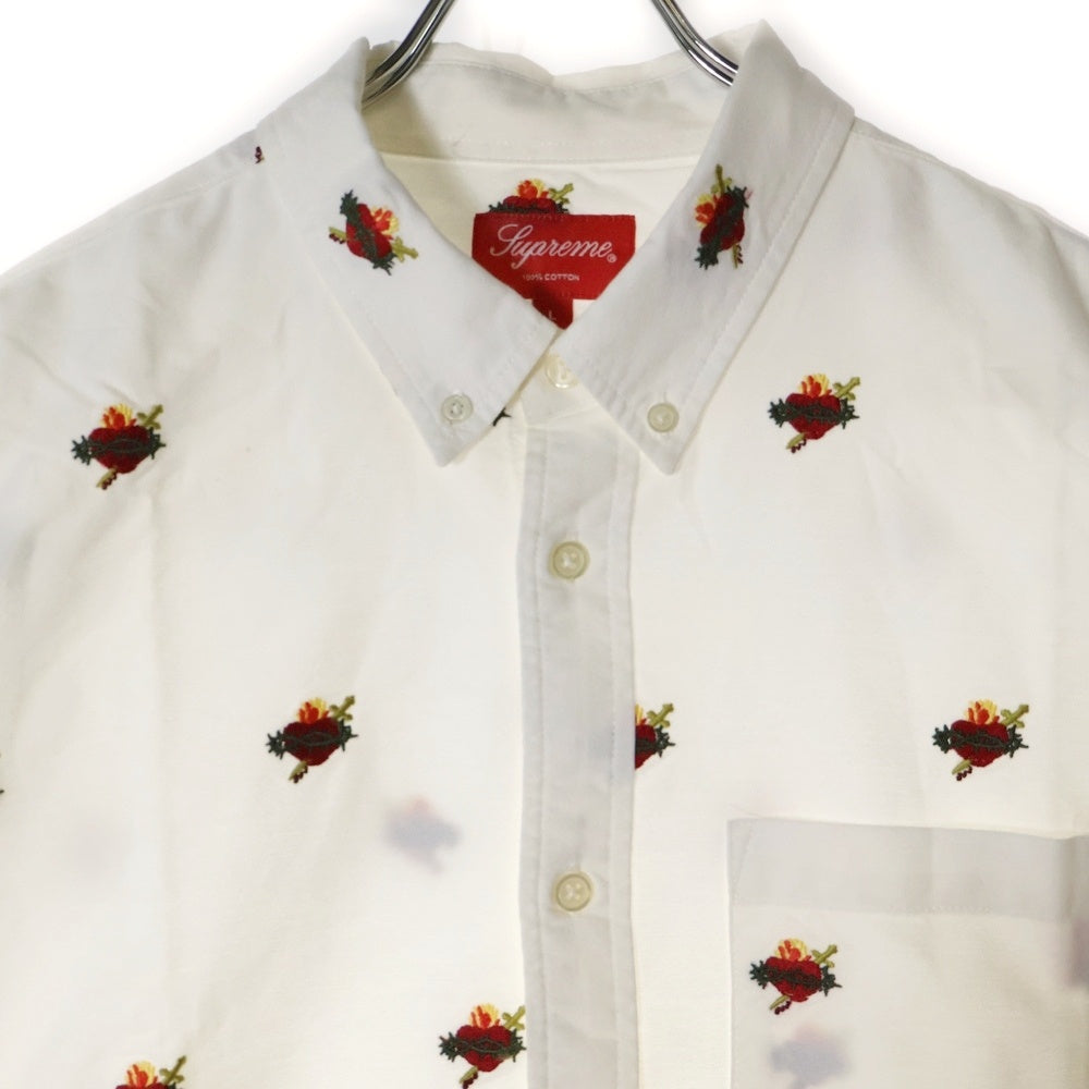 SUPREME(シュプリーム) 17AW Sacred Hearts Oxford Shirt サクレッド ハート 刺繍 オックスフォード 長袖シャツ ホワイト