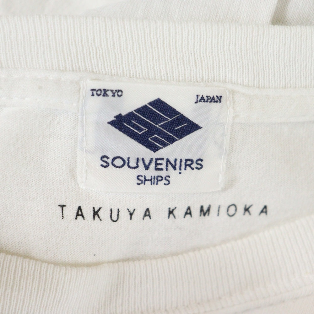 NO BRAND(ノーブランド) 舞子ラップ フロントプリント 半袖Tシャツ カットソー ホワイト