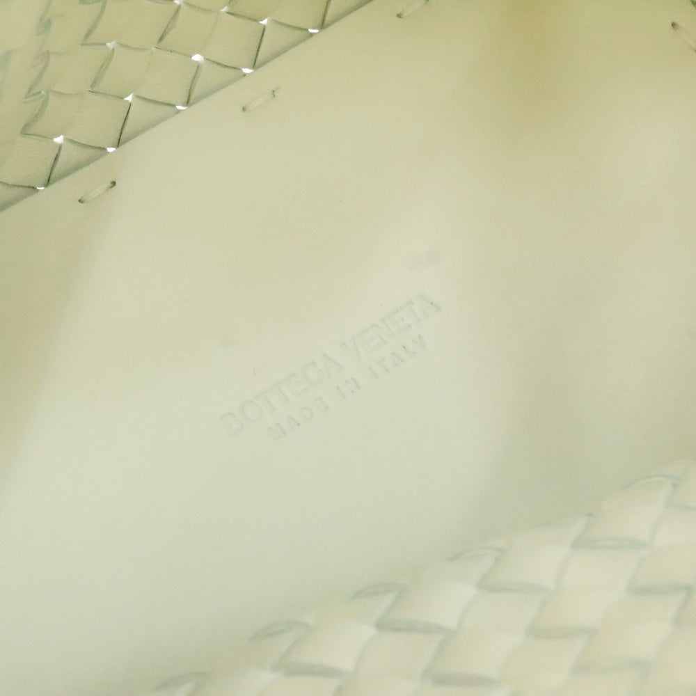 BOTTEGA VENETA(ボッテガヴェネタ) ミニ カバ バレンタイン限定 ハート ポーチ付き イントレチャート レザー 2WAY ショルダーバッグ ハンドバッグ ホワイト 777608
