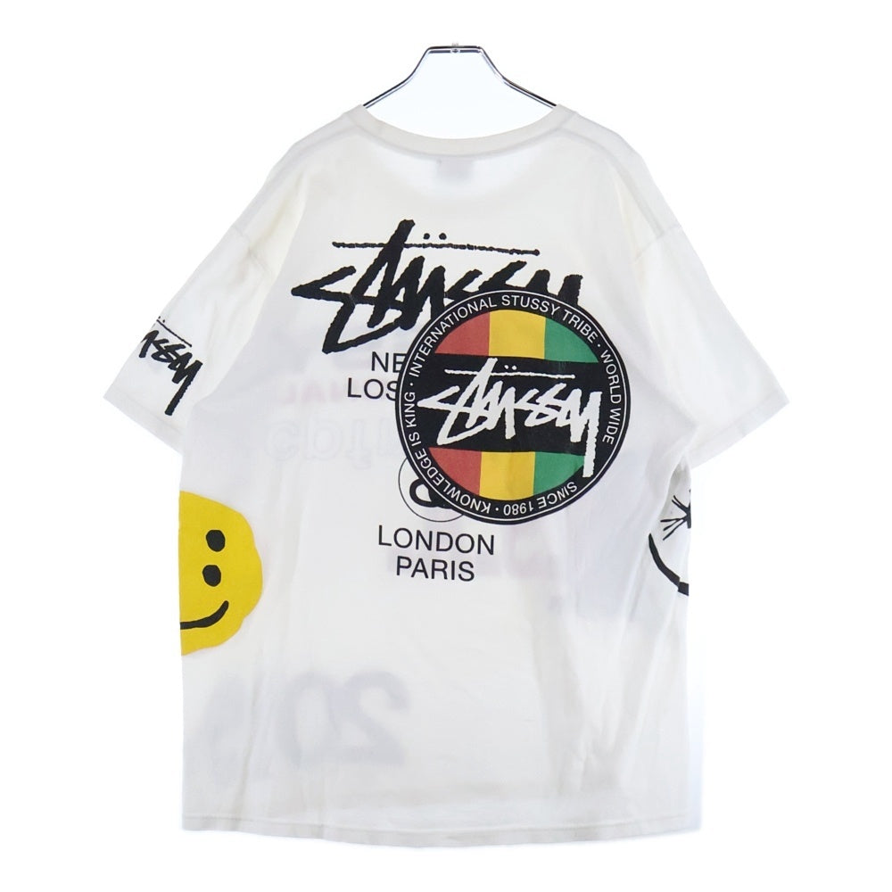 STUSSY(ステューシー) 19SS × Cactus Plant Flea Market CPFM カクタスプラント フリーマーケット プリント クルーネック 半袖Tシャツ カットソー ホワイト