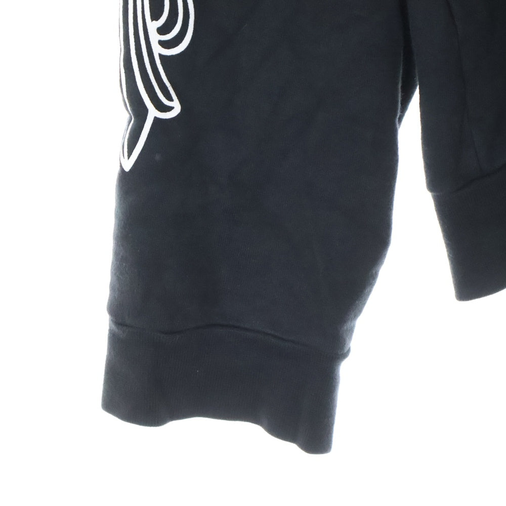 CHROME HEARTS(クロムハーツ) SWTSHRT PLVR プルオーバーパーカー 袖フローラルホースシュープリント スウェットプルオーバーパーカー ブラック