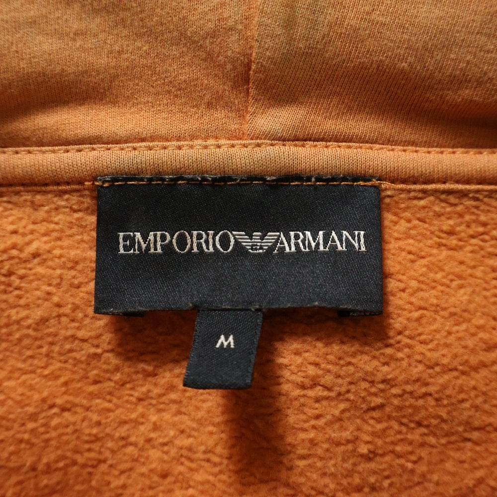 EMPORIO ARMANI(エンポリオアルマーニ) スパンコール フロントデザイン フーディープルオーバーパーカー 3H1M6R 1JH6Z オレンジ