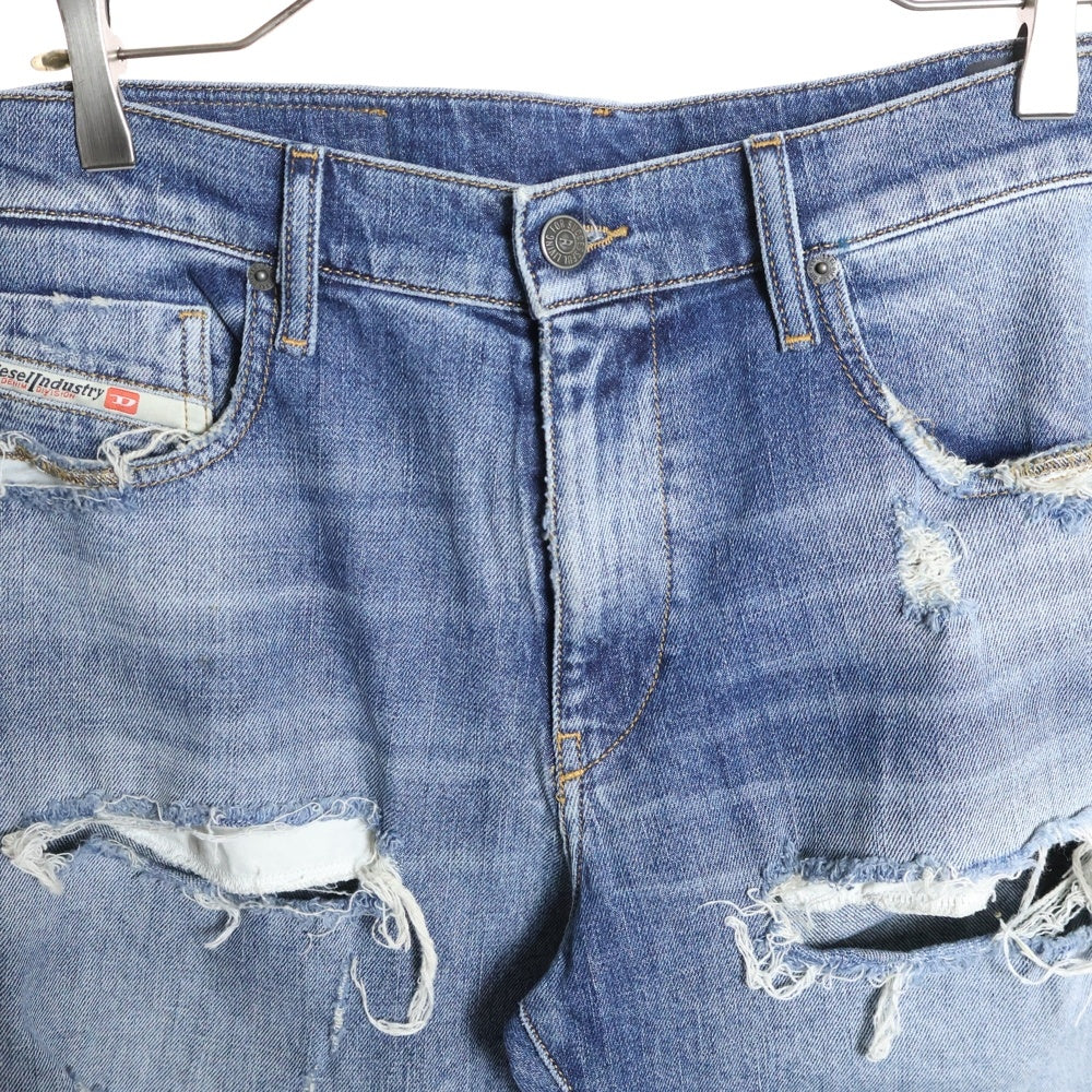 DIESEL(ディーゼル) Slim Fit Jeans D-Strukt ダメージ加工 デニムパンツ インディゴ 09B40