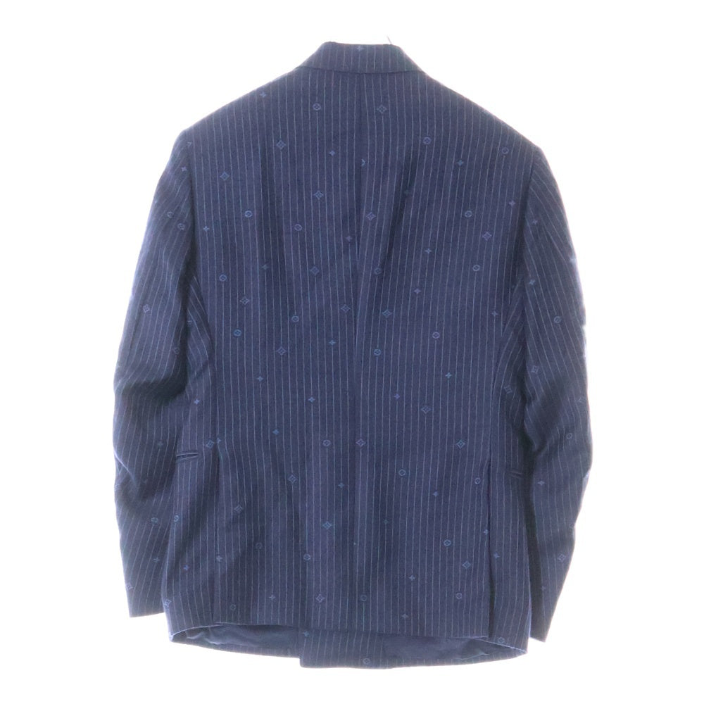 LOUIS VUITTON(ルイヴィトン) 21AW モノグラム ストライプ ウール 2B ダブル スーツ ジャケット ネイビー RM212F ZKE HKCF7E