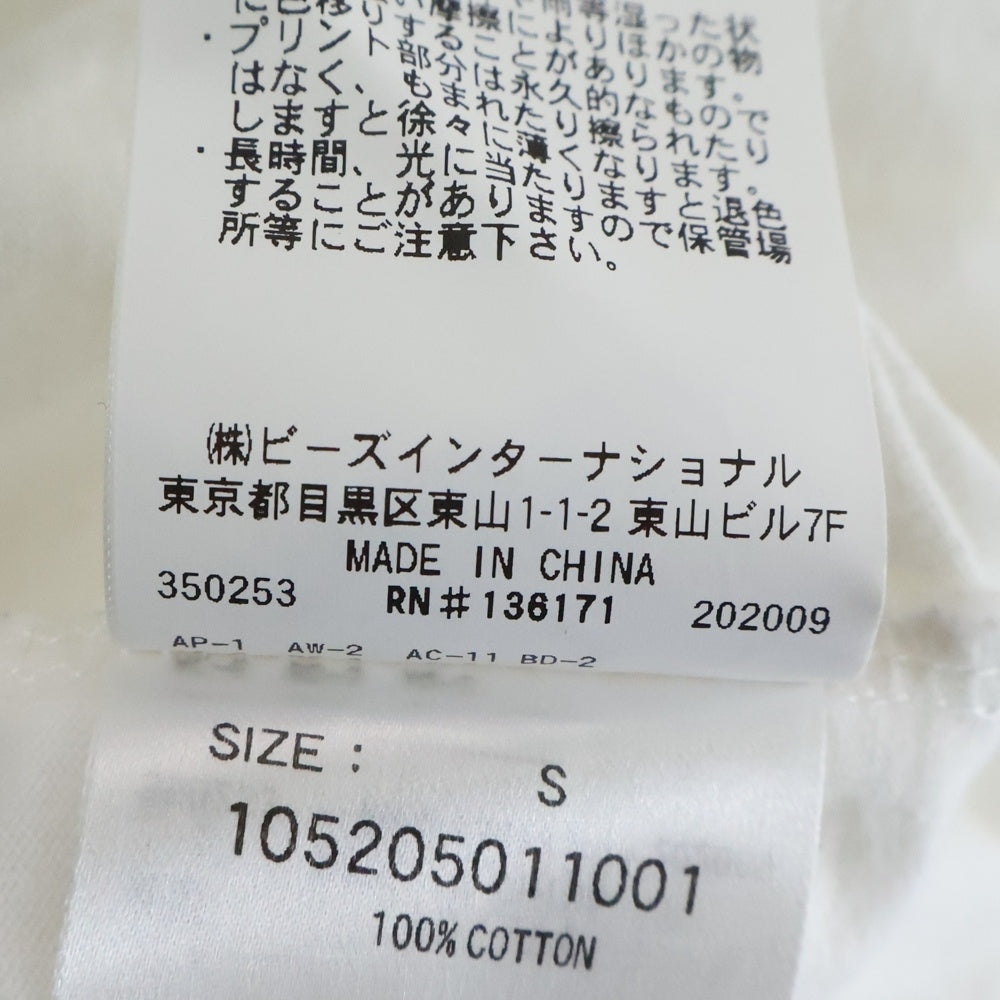X-GIRL(エックスガール) FACE L/S TEE フェイス ロゴ クルーネック 長袖Tシャツ カットソー ホワイト 105205011001