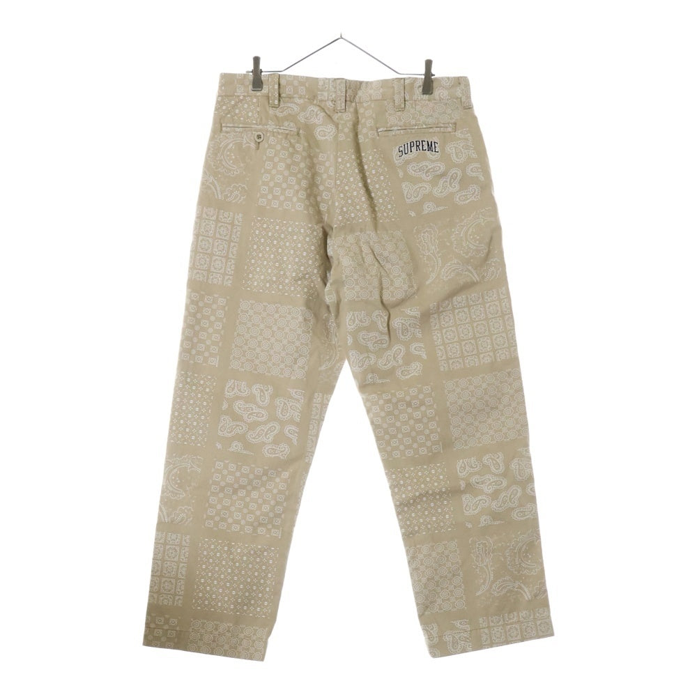 SUPREME(シュプリーム) 20SS Paisley Grid Chino Pant ペイズリーグリッドチノパンツ ワークパンツ ベージュ