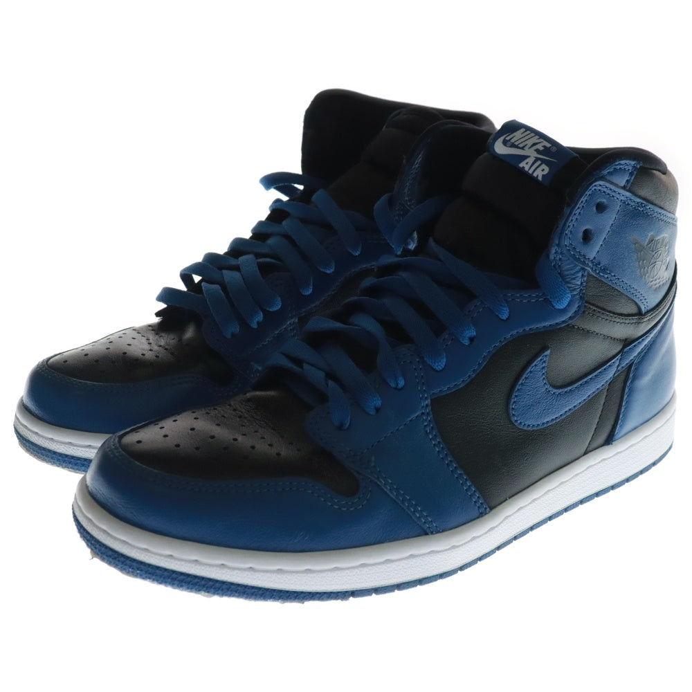 NIKE(ナイキ) AIR JORDAN 1 RETRO HIGH OG エアジョーダン1 レトロ ダークマリーナブルー ハイカットスニーカー ブラック/ブルー US10.5/28.5cm 555088-404
