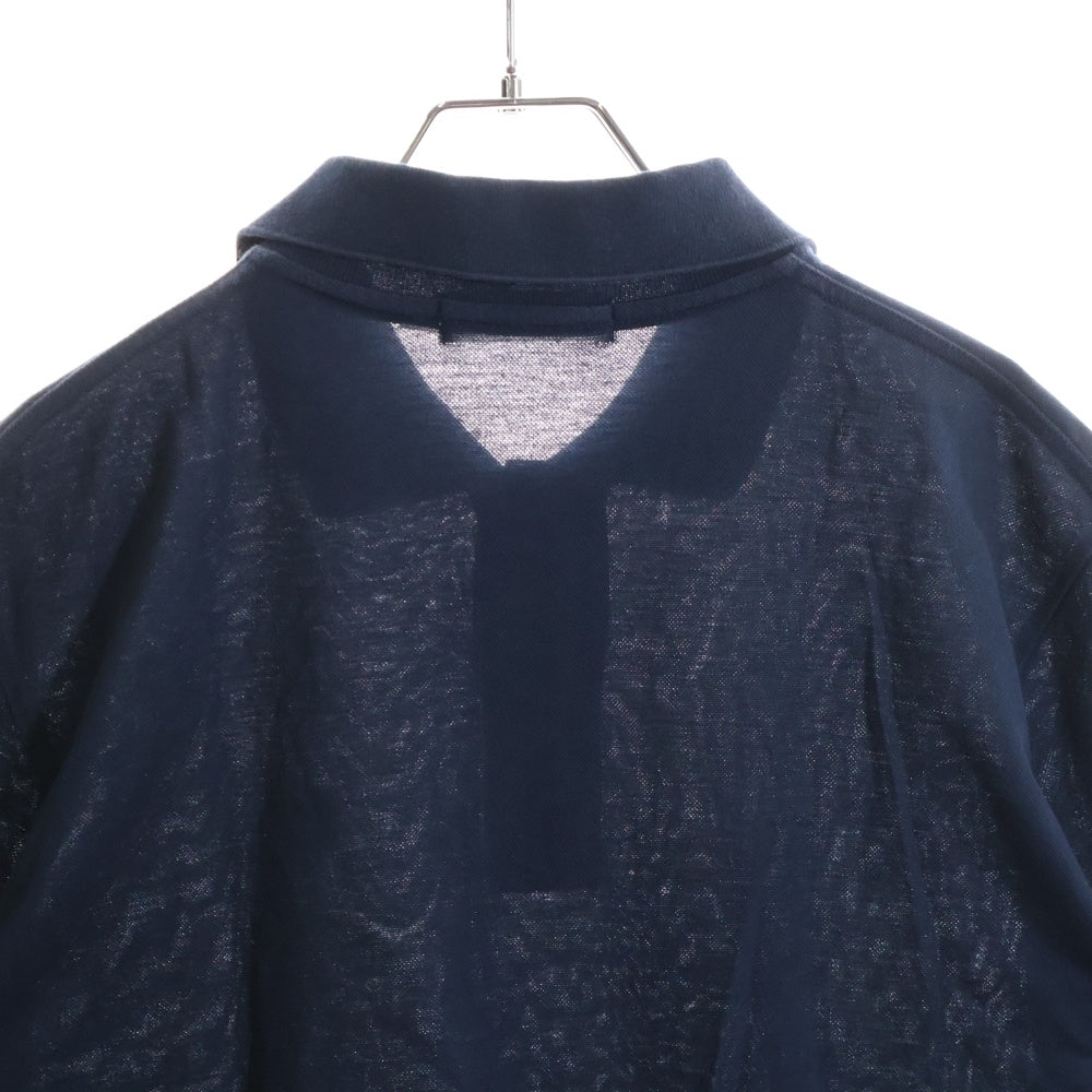 A BATHING APE(アベイシングエイプ) フロント ロゴ刺繍 ポロシャツ 半袖Tシャツ カットソー ネイビー